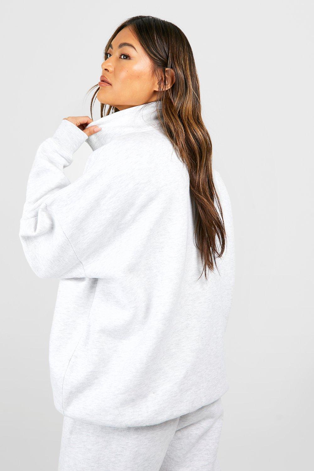 Funnel Neck Zip Through Sweatshirt